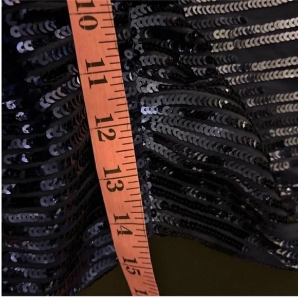 RIXO London Bradshaw Sequin beaded Dress One Sleeve Ombre Blue Metallic 8 NWT - Picture 9 of 11